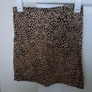 Black and tan print skirt